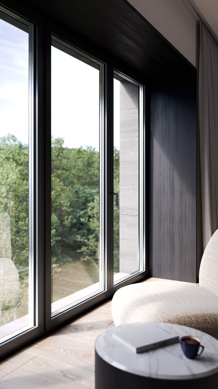 finestre alluminio oknoplast Titano OC interno